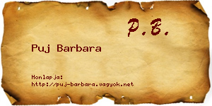 Puj Barbara névjegykártya
